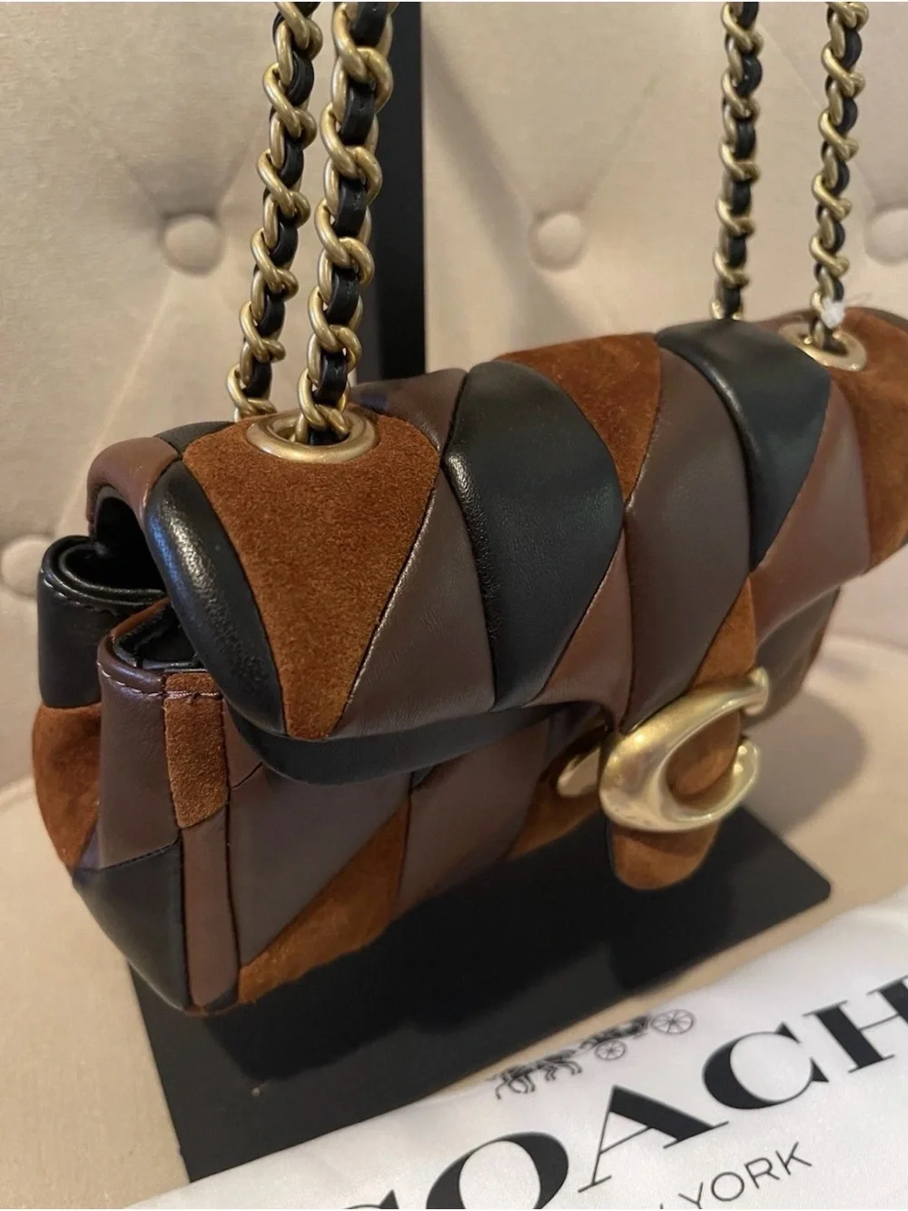 Coach  Genuine Leather & Suede Patchwork Tabby 20  NWT Timeless 🎁